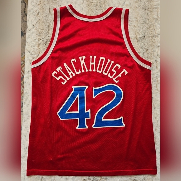 Vintage Champion Jerry Stackhouse #42 Sixers Jersey Large 44 - Picture 2 of 11